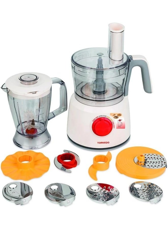 Tornado Mini Chopper / Grinder, 1 Liter Bowl, 2 Mills, 300-400W Power (Est.), White - Model TFP-1000CC - Image 1